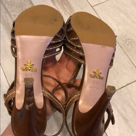 Pradaeather stilettos Size 37,5 (7,5) - Picture 5 of 5